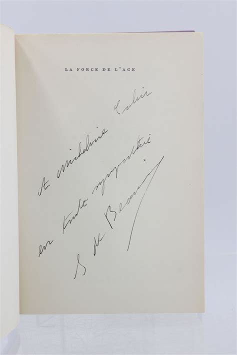 BEAUVOIR La force de l âge Signed book Edition Originale