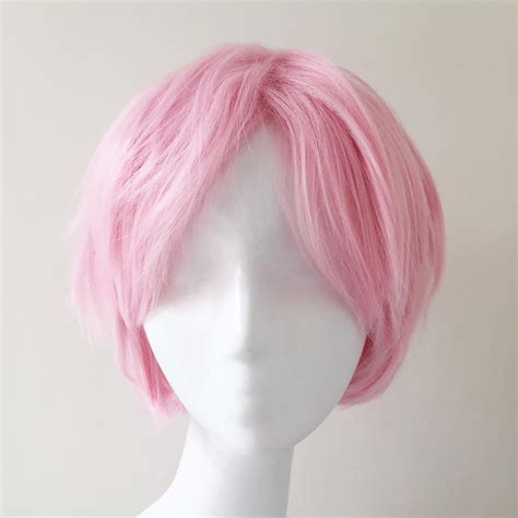 Unisex Pink Anime Costume Short Hair Middle Part Cosplay Anime - Etsy