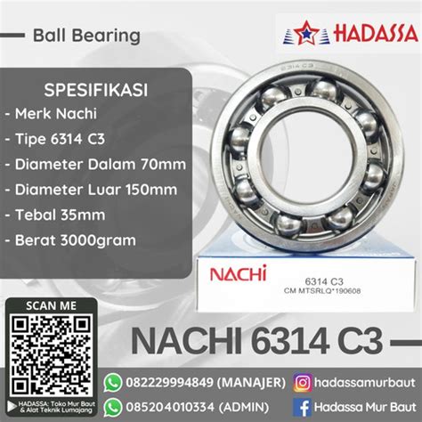 Jual Ball Bearing Nachi C Kab Lumajang Hadassa Lumajang