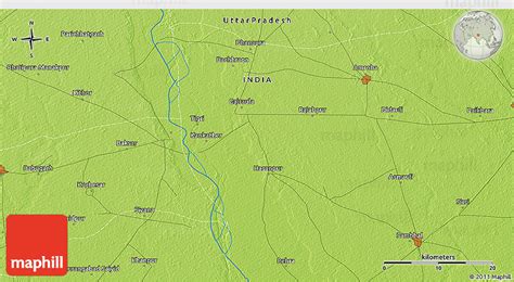 Physical 3D Map of Sambhal