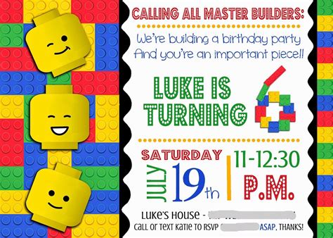 free lego party printables - Google Search | Lego party invitations ...