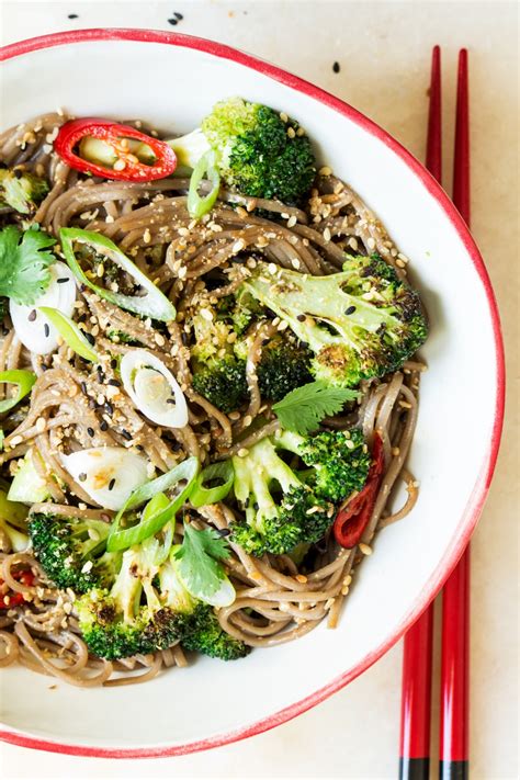 Sesame Soba Noodles With Broccoli Lazy Cat Kitchen