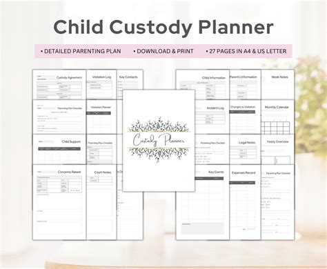 Custody Planner Child Custody Binder Single Parent Organizer Court