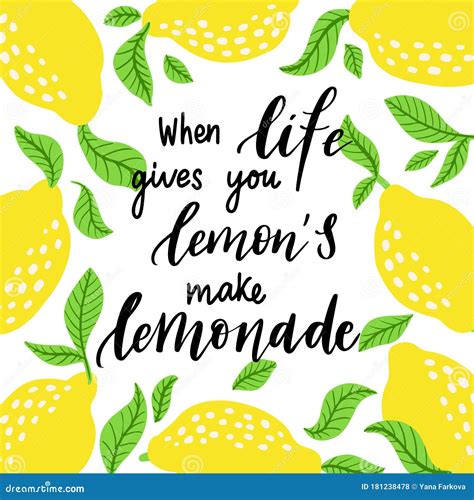 Cuando La Vida Te Da Limones Hacer Tipograf A Dibujada A Mano Limonada