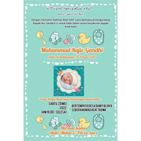 Jual Undangan Aqiqah Atau Tasmiyah Bentuk File Foto Shopee Indonesia