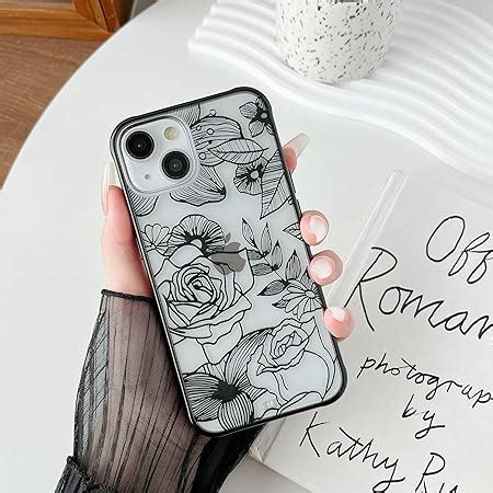 XIZYO Transparente TPU Hülle für iPhone 13 Niedlich Rose Blume Floral