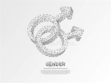 Two Male Gay Gender Symbols Wireframe 3d Low Poly Man And Man Homosexuality Abstract Vector