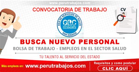 Necesitas Empleo Red De Salud San Ignacio Requiere Nuevo Personal