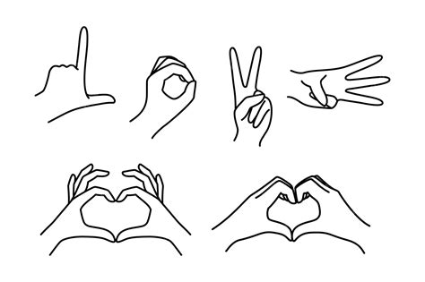 Premium Vector Female Hands Gestures Fingers Make The Word Love And A