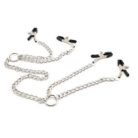 long chain metal nipple clamps 4 breast clip sandm bdsm bondage sex toys for couples sex shop