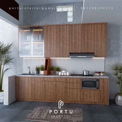 Harga Pembuatan Kitchen Set Minimalis Motif Kayu Cakung Jakarta ID5149