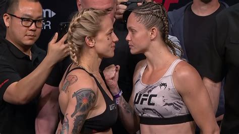 Jessica Rose Clark Vs Tainara Lisboa Weigh In Face Off Ufc Fight