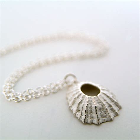 Silver Shell Pendant Necklace Nautical Jewellery Beach