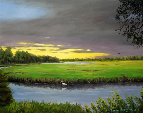 The Marshes Of The Halifax Painting By Jerry Spangler Fine Art America