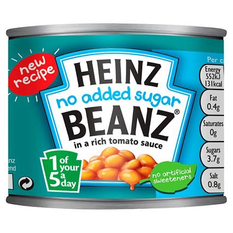 Heinz Beans No Sugar Added 200g Centra