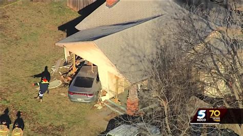 2 In Custody After Car Crashes Into Northwest Oklahoma City Home During