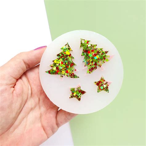 Silicone Earrings Mold Christmas For Resin And Etsy