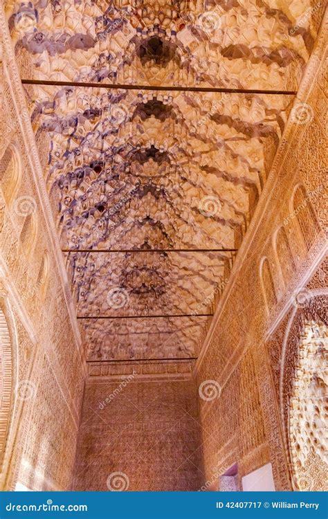 Alhambra Courtyard Corridor Moorish Wall Designs Granada Andalusia