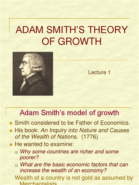 Adam Smiths Theory Of Growth Pdf Labour Economics Division Of Labour