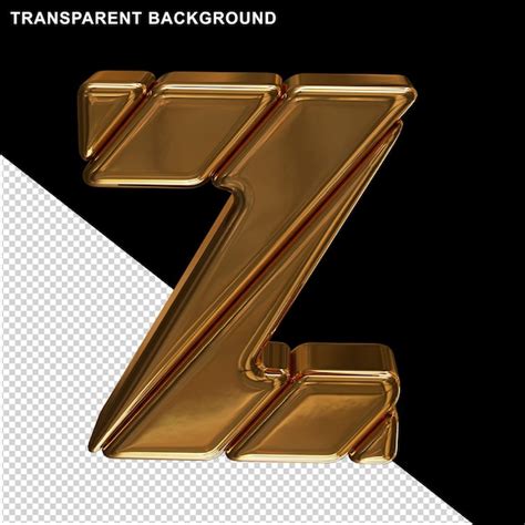 Premium Psd Golden Block Letters Capital Letter Z