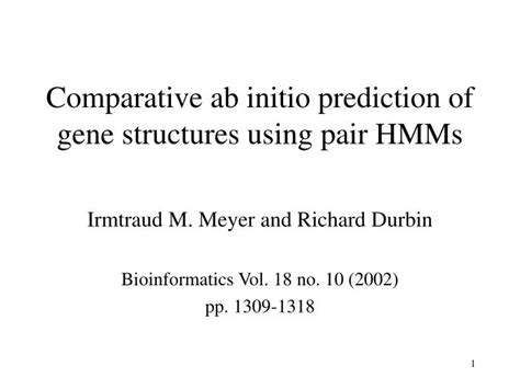 Ppt Comparative Ab Initio Prediction Of Gene Structures Using Pair