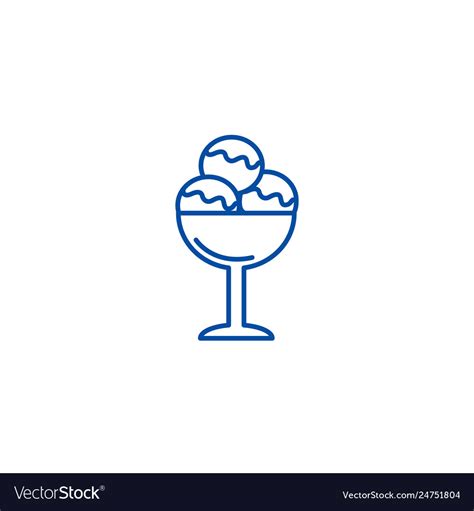 Ice Cream Cup Line Icon Concept Cream Cup Vector Image