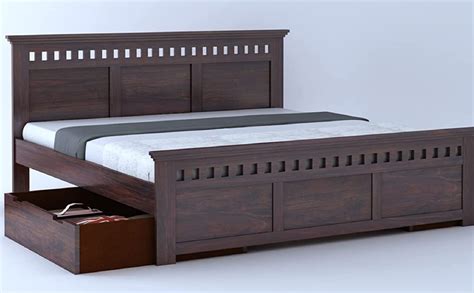 Ganpati Arts Solid Sheesham Wood Armania King Size Bed With Drawer