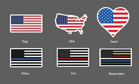 American Flag Sticker First Responder Flag Sticker Water Bottle Sticker Laptop Sticker Stickers ...