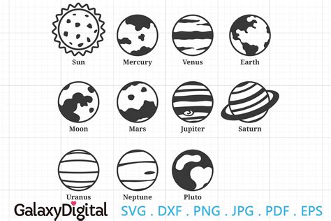 Solar System Svg Nine Planets Svg Cut Files Design Bundles