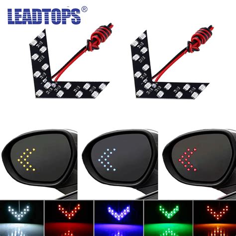 LEADTOPS 2 Pcs Lot 14 SMD LED Arrow Panel For Car Rear View Mirror