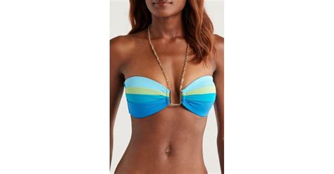 Robin Piccone Keeley Bandeau Bikini Top In Blue Lyst