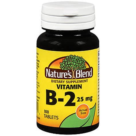 Nature S Blend Vitamin B2 25 Mg Tablets 100 Ct