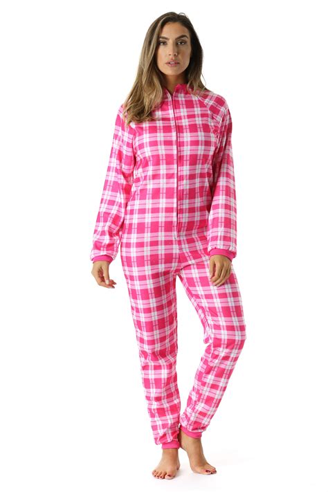 Just Love Just Love Printed Flannel Adult Onesie Pajamas Plaid