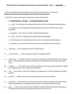 Chapter 1 Study Questions Spr2022 ESCI 1000 Chapter 1 Study Questions