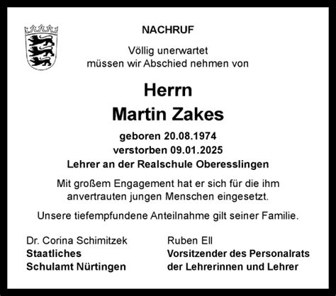 Traueranzeigen Von Martin Zakes Zeit Des Gedenkens De