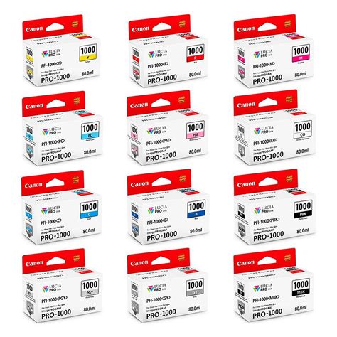 Ml Canon Pfi Ink Cartridges For Pro Mbk Pbk C M Y Pc Pm