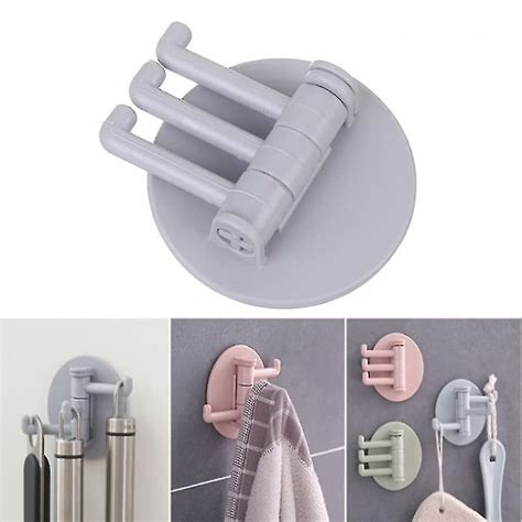 10 Pieces Rotating Self Adhesive Hook Rotating Storage Hook Nail Free