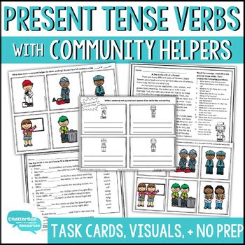 Present Tense Verbs With Community Helpers Speech Therapy ENL Grammar