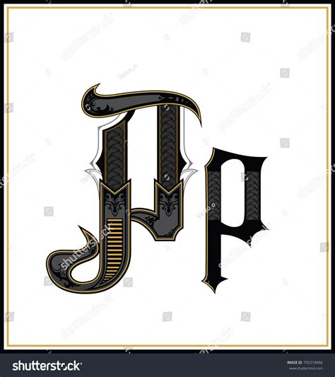 Gothic Font Letter R Vintage Design เวกเตอร์สต็อก ปลอดค่าลิขสิทธิ์