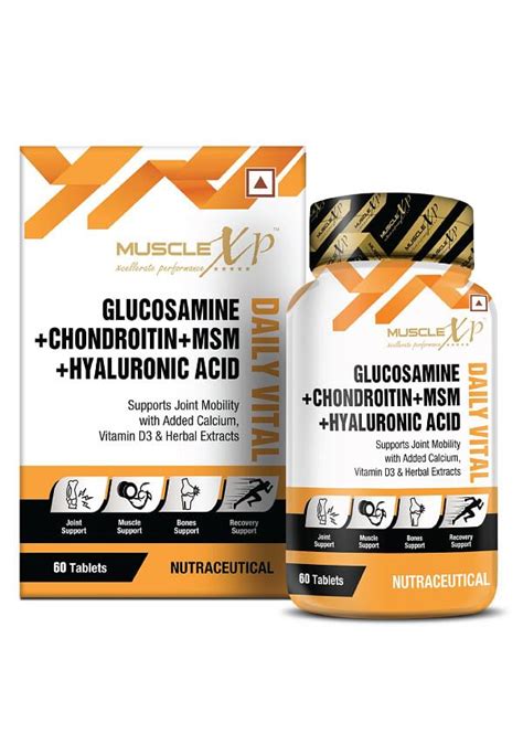 Glucosamine + Chondroitin + MSM + Hyaluronic Acid Daily Vital, For ...