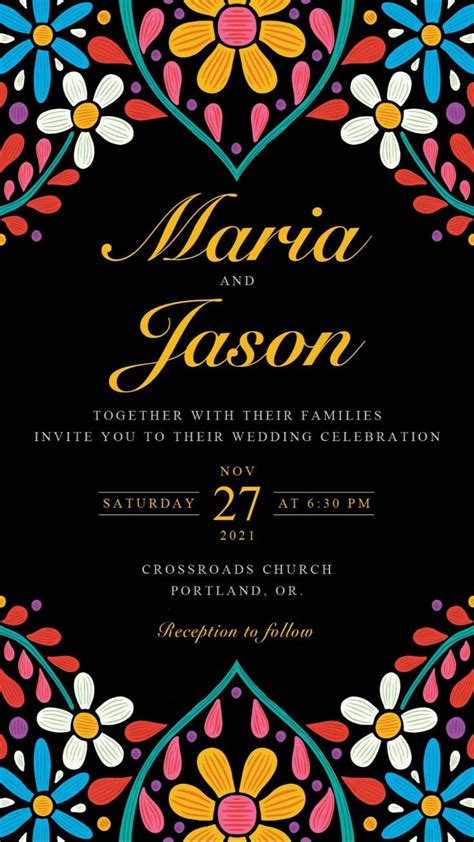 Mexican Theme Wedding Invitation Template Mexican Theme Wedding