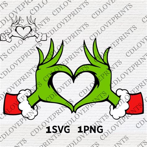 Grinch Heart Hands Merry Grinchmas Svg Christmas Svg Christmas