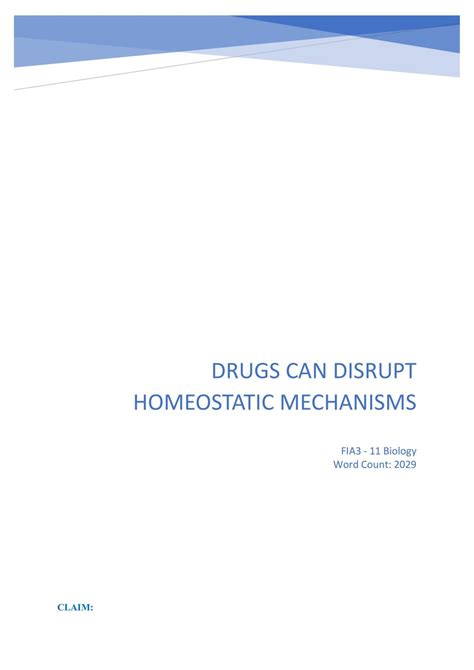 Homeostatic Mechanisms | Biology - Year 11 QCE | Thinkswap