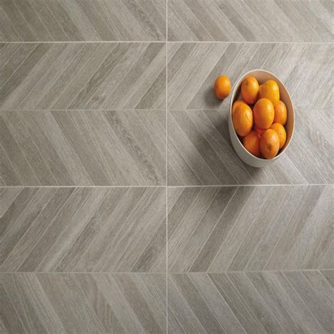 Trellis Oak Deco Chevron Smoke Tile Alberta Hardwood