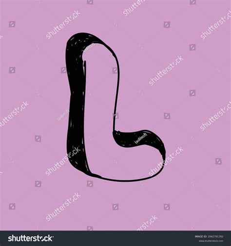 Drawing Letter L Purple Needle Background Stock Vector Royalty Free