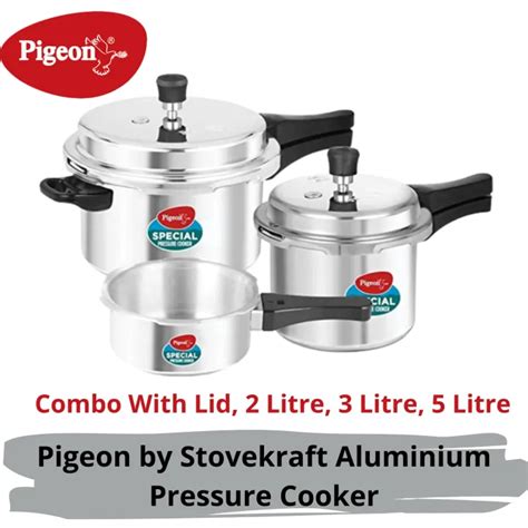 Pigeon By Stovekraft Aluminium Pressure Cooker Combo With Lid 2 Litre