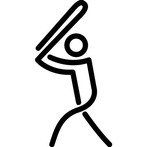 Baseball Player Playing Stick Man Vector Svg Icon Svg Repo