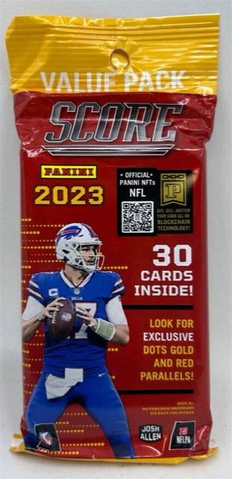 Panini Score Football Trading Card Cello Fat Pack Cards