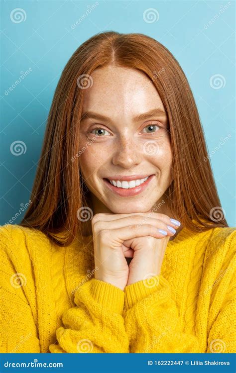 Happy Redhead Girl Smiling Looking At Camera Stock Image Image Of Healthy Joyful 162222447