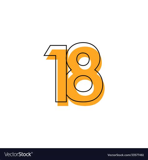 Number 18 template design for anniversary Vector Image